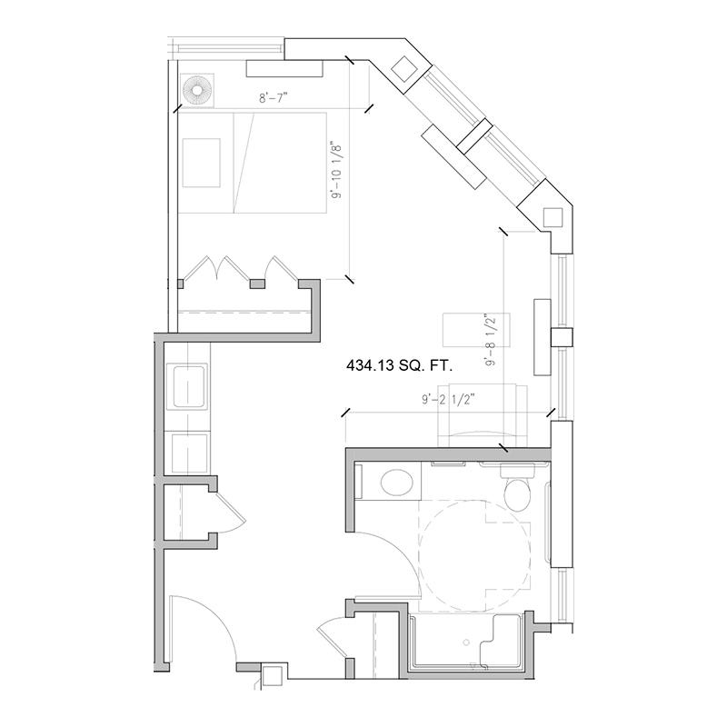 Amazing Grace Senior Living Floor Plan 1 Bedroom A